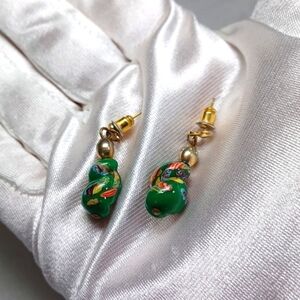 Japanese Style‎  Vintage Handmade Bali  Glass Earrings